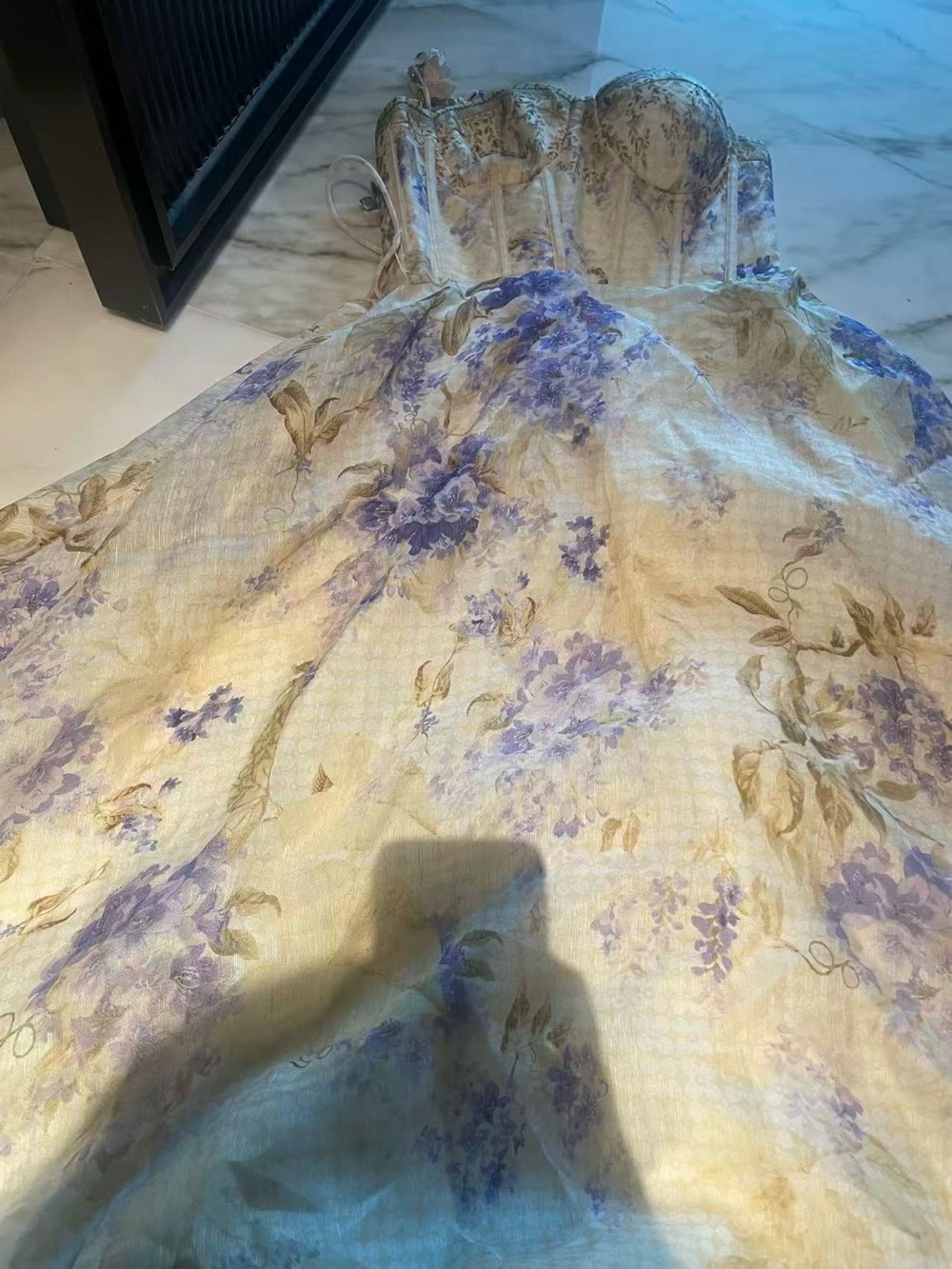 Zimmermann Floral maxi Dress in Cream and Lavender - Picture 3 of 15